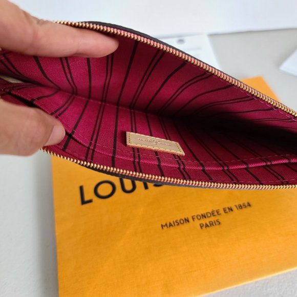 Authentic Louis Vuitton Neverfull Pouch GM Peony - Picture 5 of 12